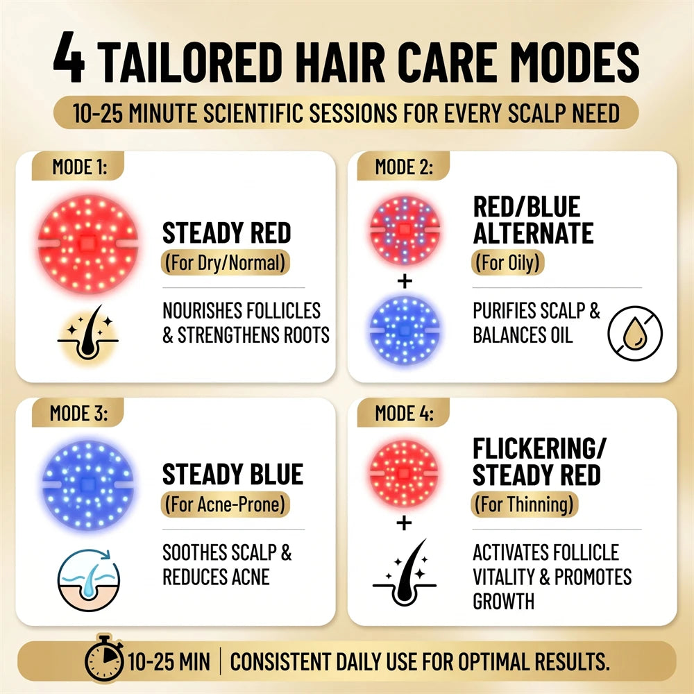 LED Hair Growth Cap – Red & Blue Light Scalp Care Device