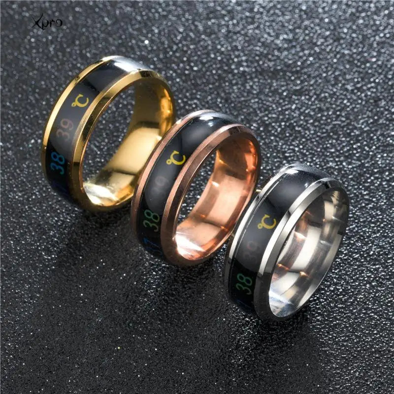 Smart Couples Mood Ring – Temperature Color Change, Stainless Steel, Classic Style
