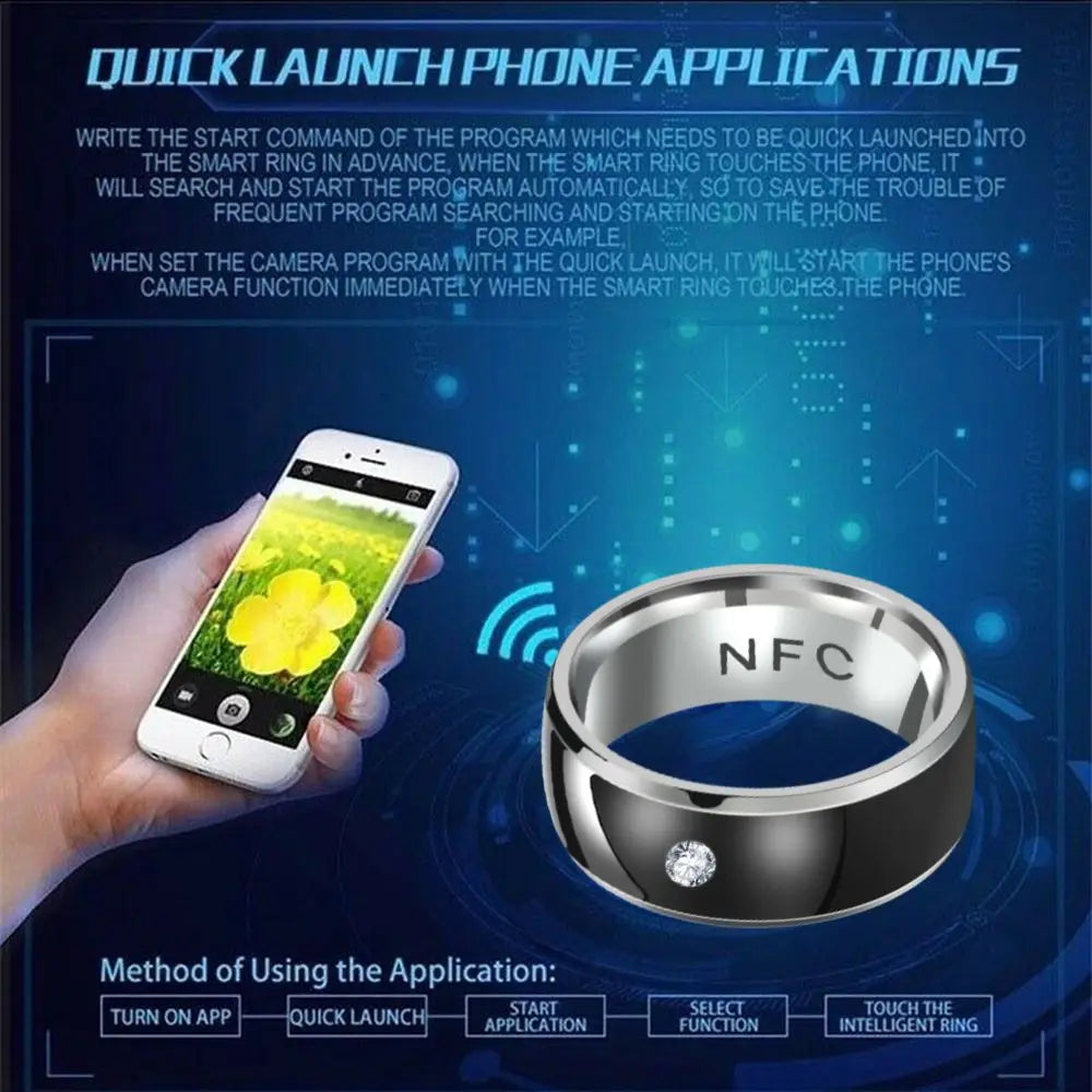 Fashion NFC Smart Ring – Waterproof Intelligent Wearable for Android, Unisex