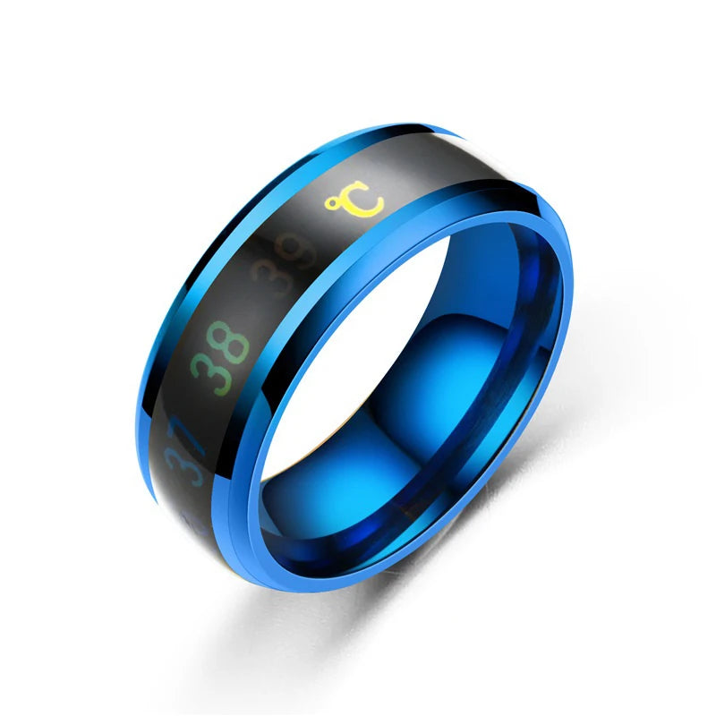 Smart Temperature Ring for Couples – Mood Color Change, Stainless Steel, Waterproof