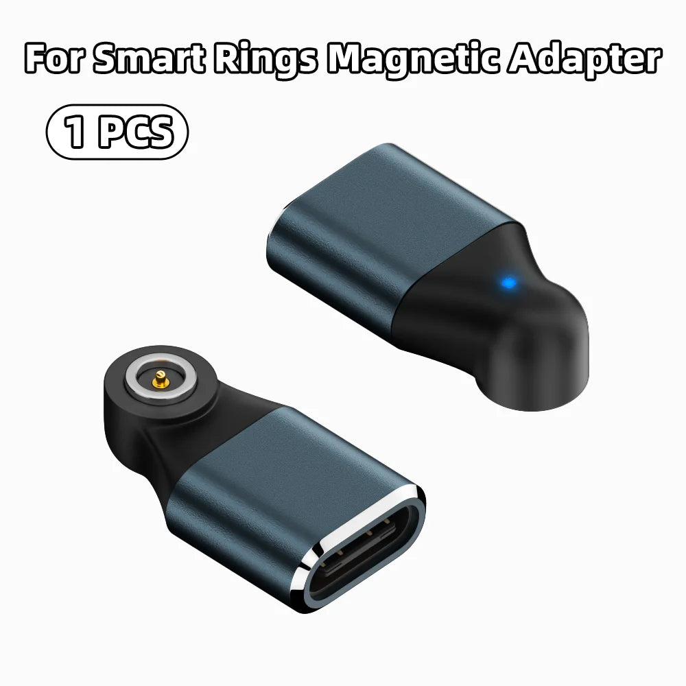 Magnetic Type-C Smart Ring Charging Adapter – USB-C Flat Round Connector