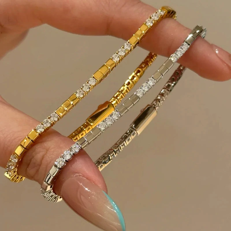 Diamond Studded Square Glossy Bracelet for Women