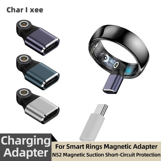 Magnetic Type-C Smart Ring Charging Adapter – USB-C Flat Round Connector