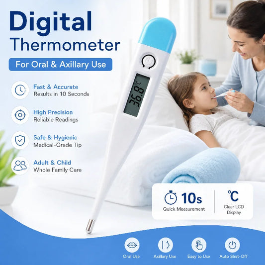Digital Body Thermometer — Oral & Armpit with Fever Alert