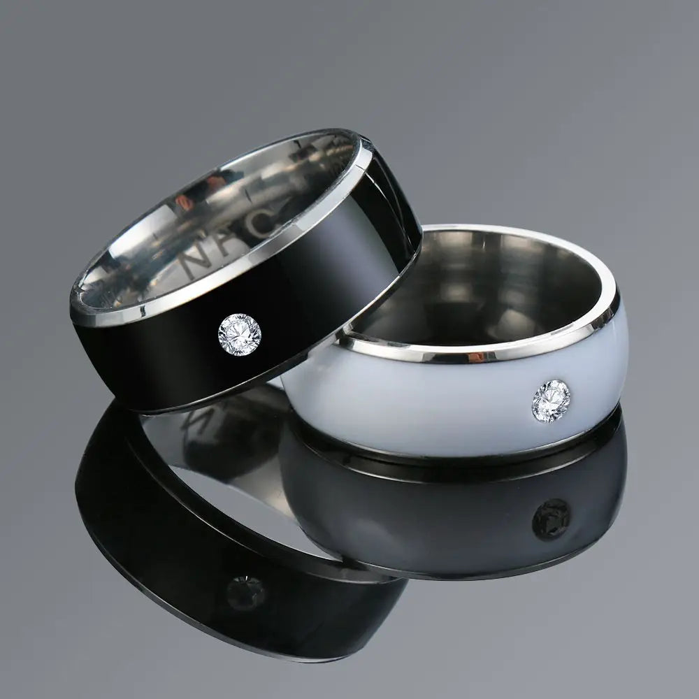 NFC Smart Ring for Women – Rhinestone Fashion Ring, Waterproof, Android Compatible