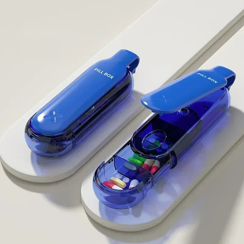 Portable Pill Organizer Case – Travel Medicine Box with Multiple Compartments