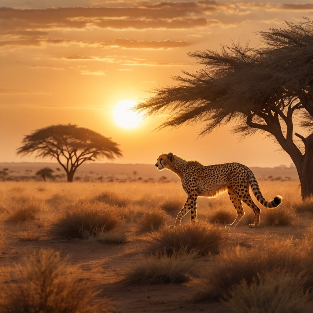 Savanna Cheetah - AI 3D Animated Wildlife Wallpaper